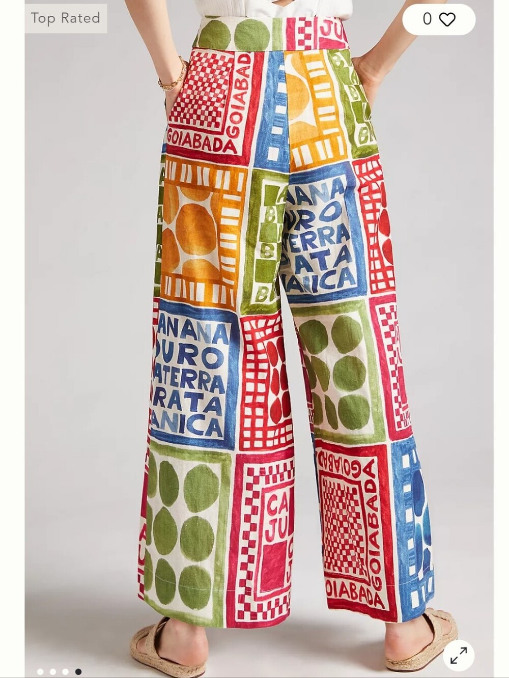 Farm Rio Cropped Wide-Leg Pants For Anthropologie Size Small - Picture 2 of 13